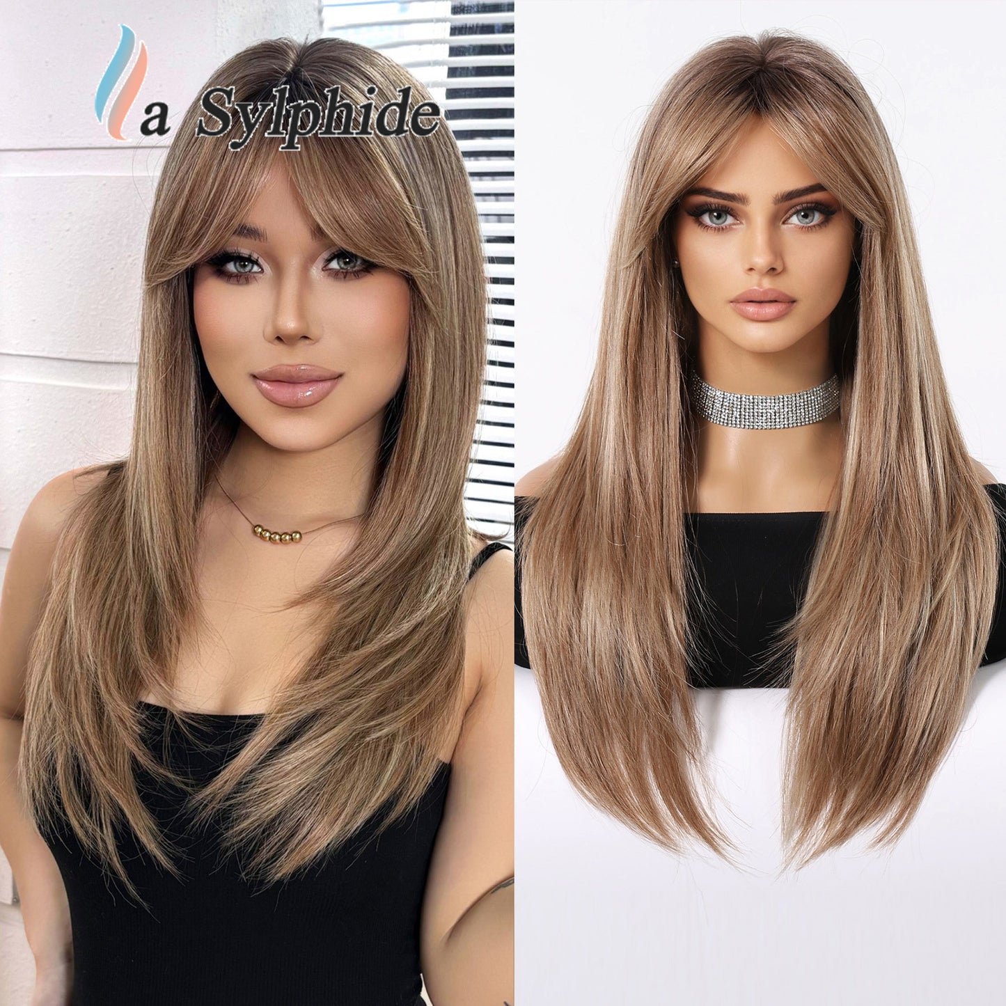Women's Headgear Chemical Fiber Hair Soft Natural Long Straight Wig