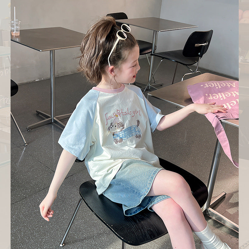 Children's Trendy Top Big Fried Street Raglan Children's T-shirt