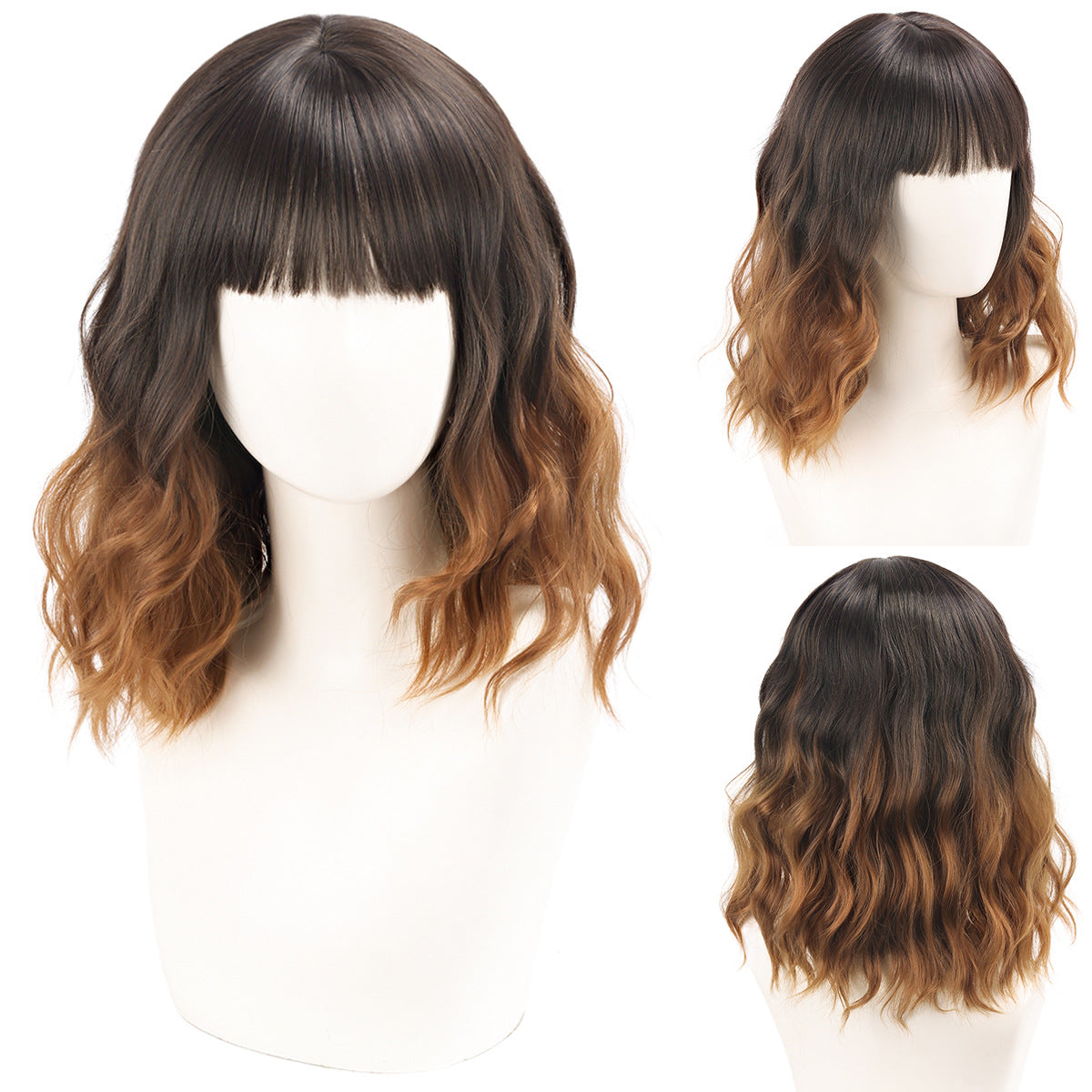 Versatile Comfortable Fringe Festival Water Ripple Wig Short Curly Hair