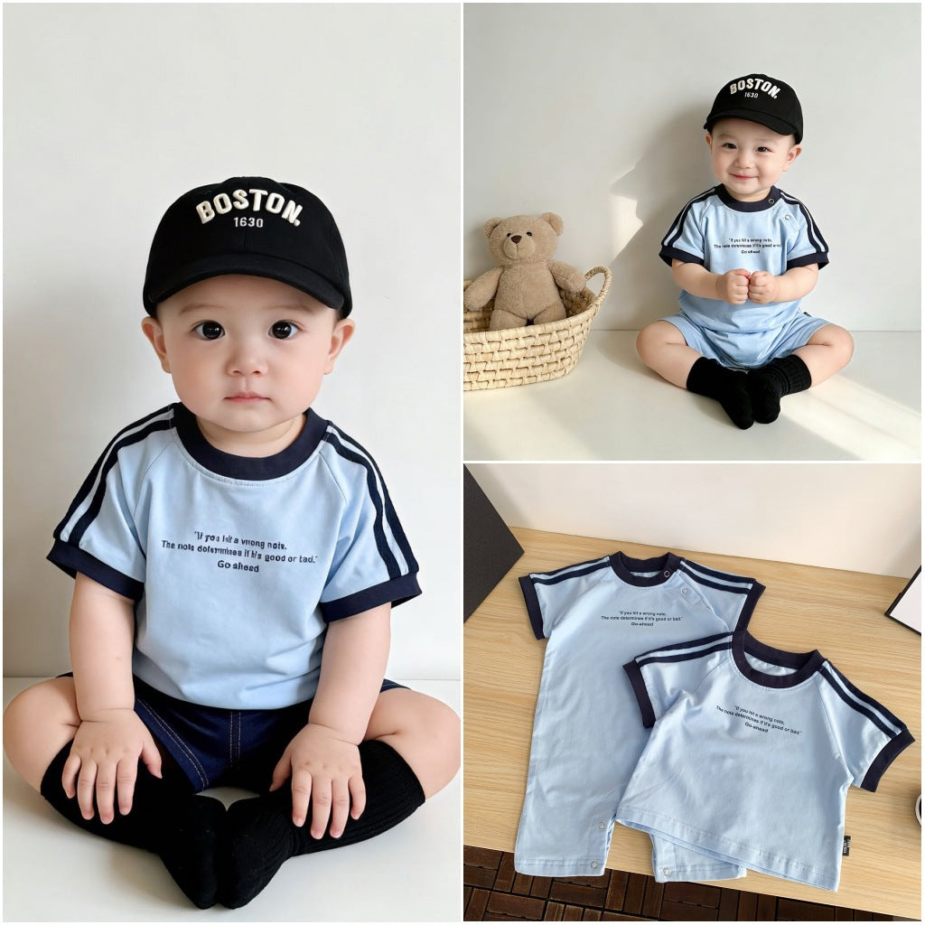 Infants Short-sleeved Top Summer Raglan Sleeve Cool Children's T-shirt