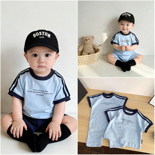 Infants Short-sleeved Top Summer Raglan Sleeve Cool Children's T-shirt