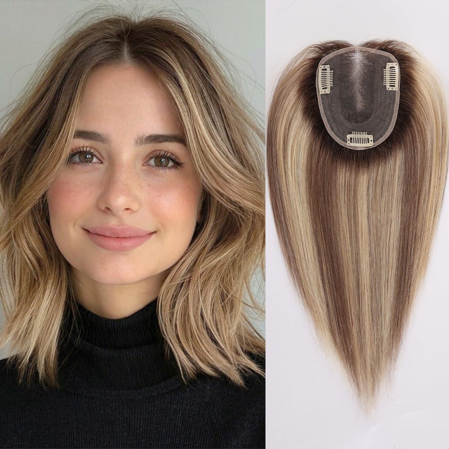 Mesh Bottom One-piece Invisible Seamless High Skull Top Wig