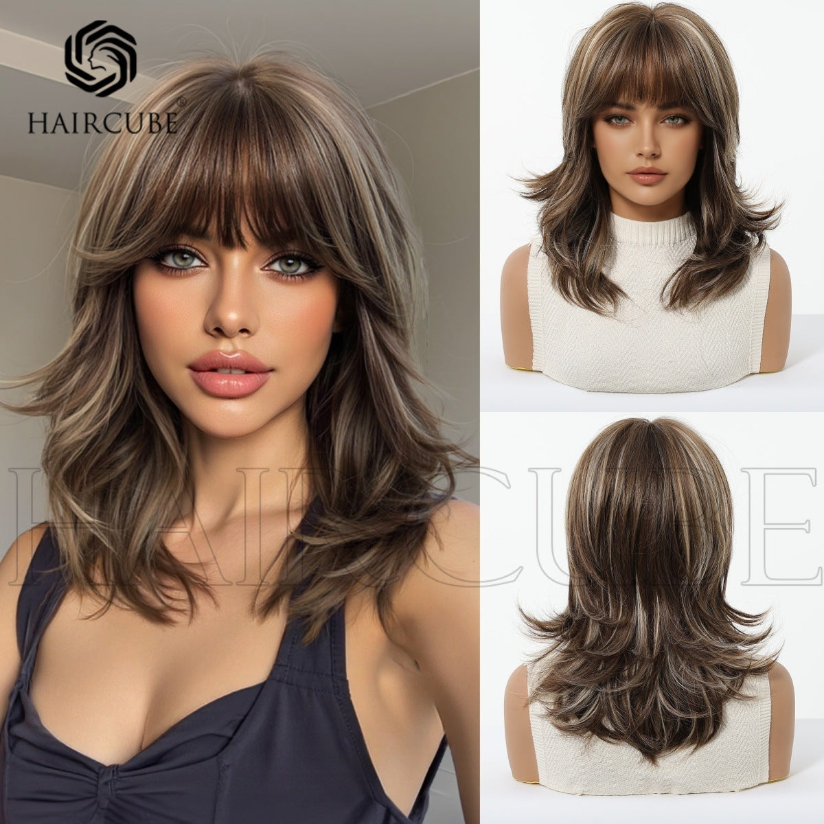 Fashion Graceful Bangs Headgear Chemical Fiber Wig Short Curly Hair