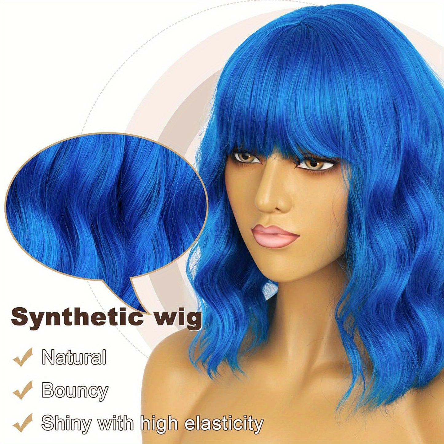 Durable Festival Female Water Ripple Fluffy Wig Short Curly Hair