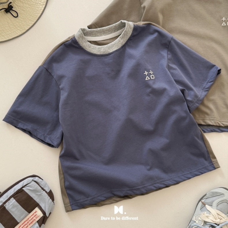 Size Roll Standard Boys Breathable Stitching Children's T-shirt