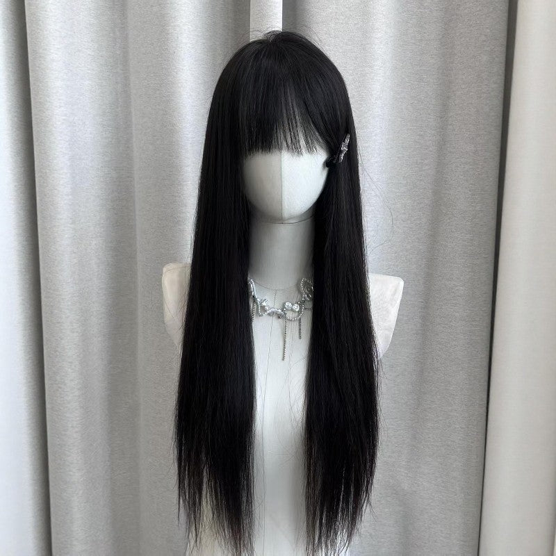 Women's Cool Wind Black Artificial Fashion Whole Long Straight Wig