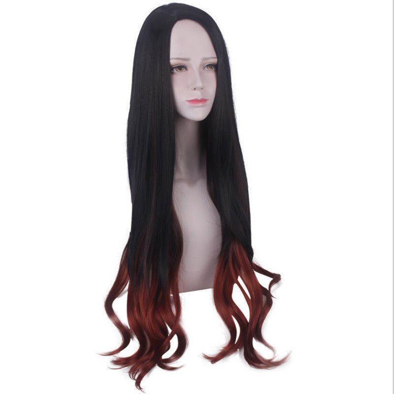 No Stove Door Black Brown Gradient Color Cos Wig