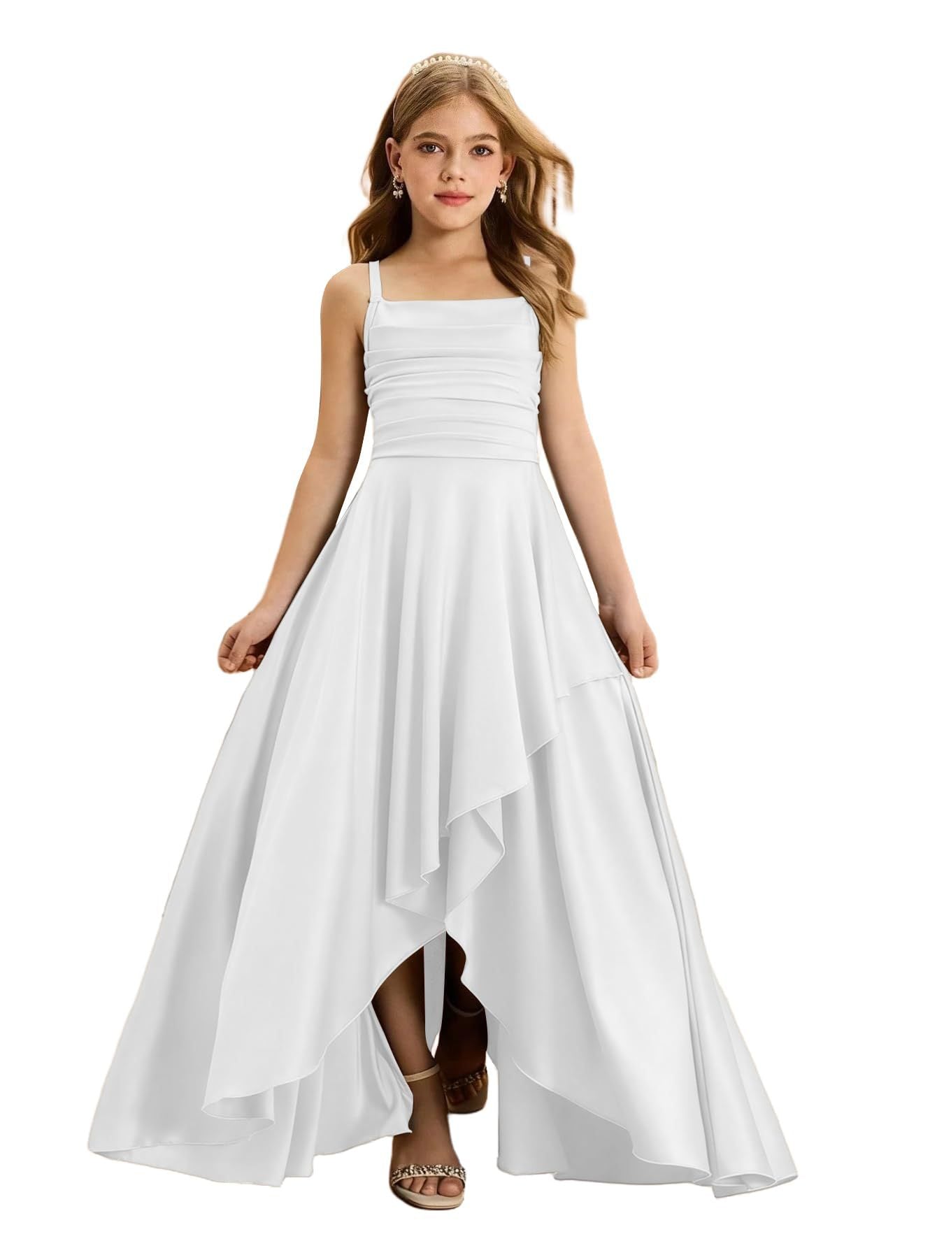 Women's With Pleated Waist Tight Irregular Layered Party Children's Dress