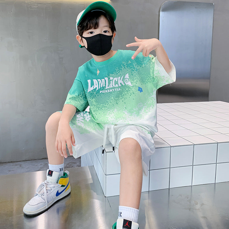 Children's Clothing Boys Summer Sports Thin Medium Big Cool Children's Suit