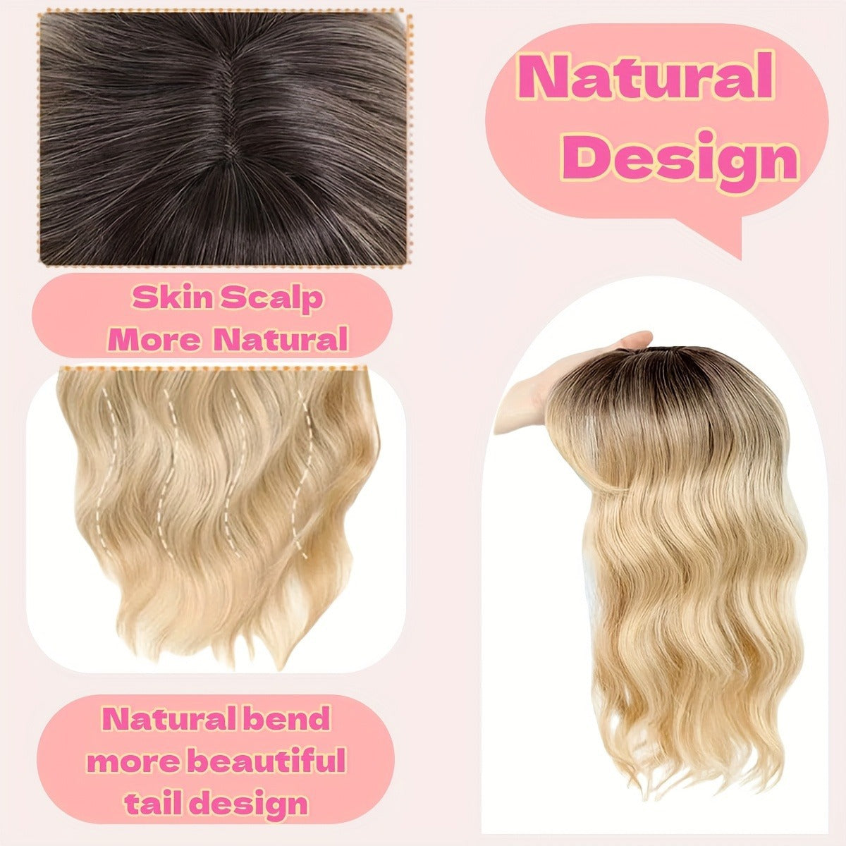Need To Wear Hair Black Gold Gradient Female Straight Top Wig Long Curls