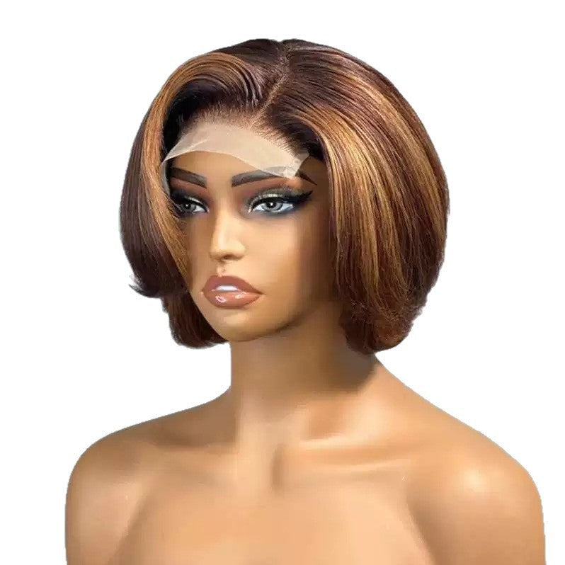 Chemical Fiber Front Lace Partial Headgear Wig Short Curly Hair