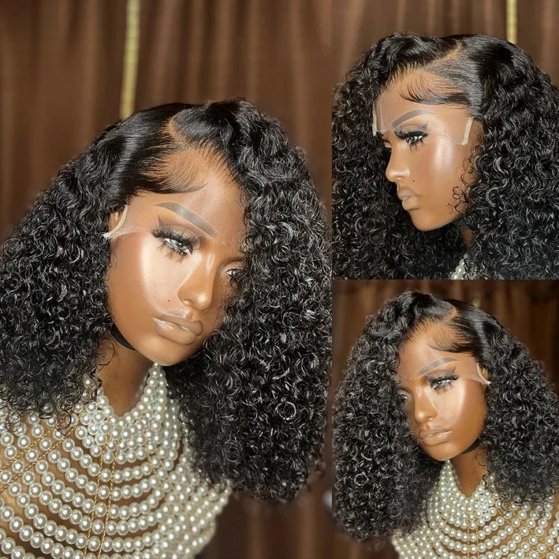 Beautiful Jerry Curly Bob Human Frontal Real Hair Wig