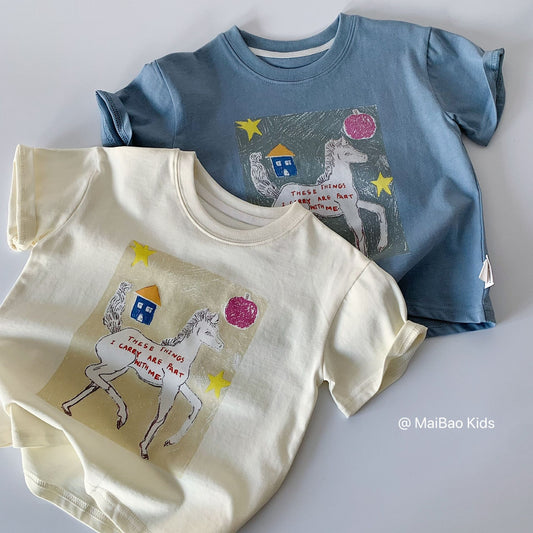 Children's Summer Boys Cute Pony Thin Clothing Children's T-shirt