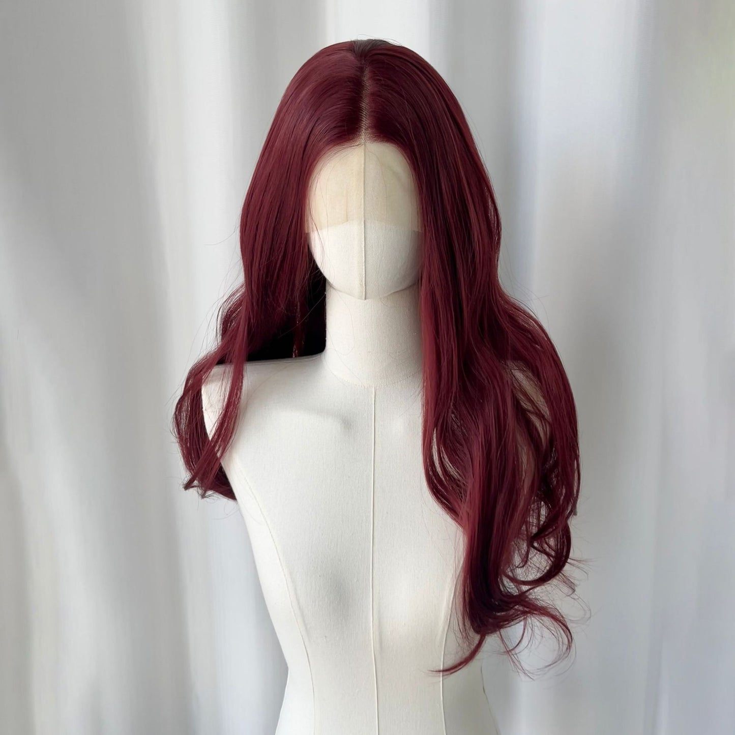 Red Universal Head Cover Hair Embryo Long Straight Wig