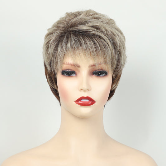 Women's African Synthetic Wigs Gradient Color Wig Short Curly Hair