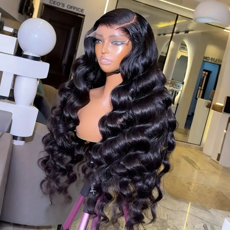 Women's Front Lace Mid-length Large Wave Curly Hair Wig Long Curls