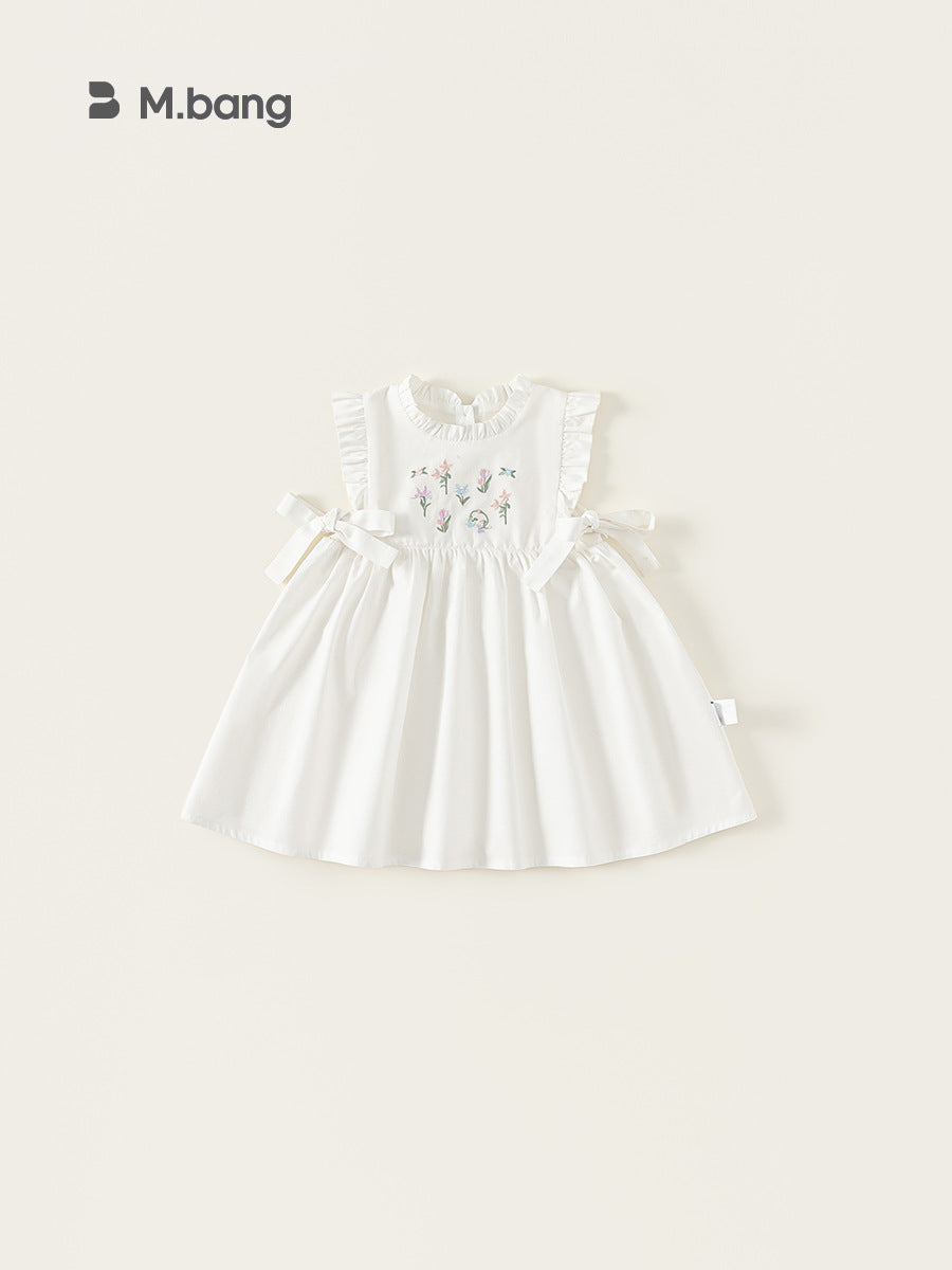 Children's Clothing Summer Pastoral Sleeveless Lace Collar Embroidered Children's Dress