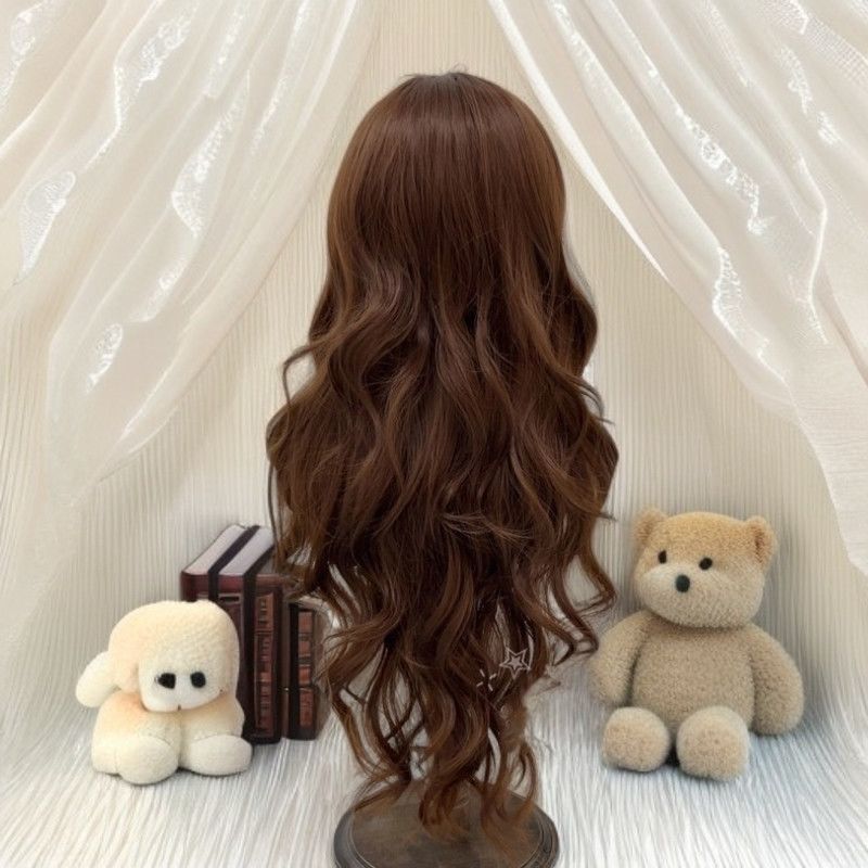 Ancient Early Wind Curly Hair Chocolate Long Straight Wig