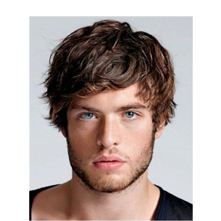 Men's Fiber Short Hair High Temperature Resistance Men's Wig