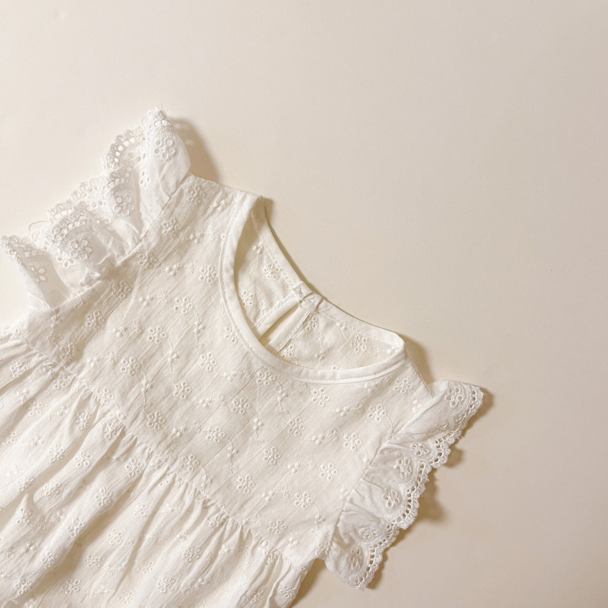 Korean Style Summer Romper Lace Flounced Sleeve Jumpsuit, Climbing Suit