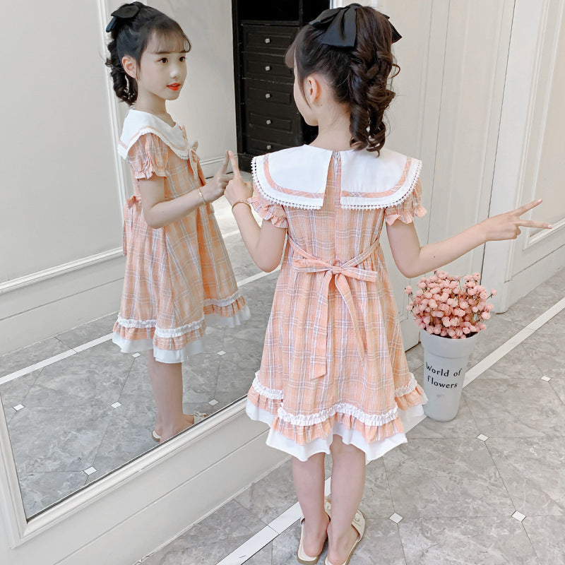 Preppy Style Bow Lolita Skirt Uniform Children's Dress