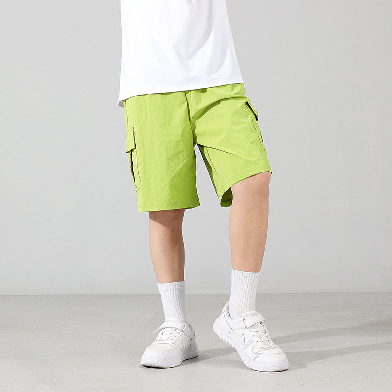 Children's Korean Style Outdoor Work Clothes Shorts Big Lightweight Waterproof Cool Children's Pants