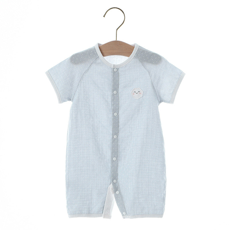 Thin Class Pure Cotton Boneless Short-sleeved Clothes Male Female Jumpsuit, Climbing Suit