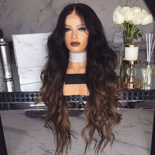 Fashion Curly Hair Big Wave Gradient Wig Long Curls