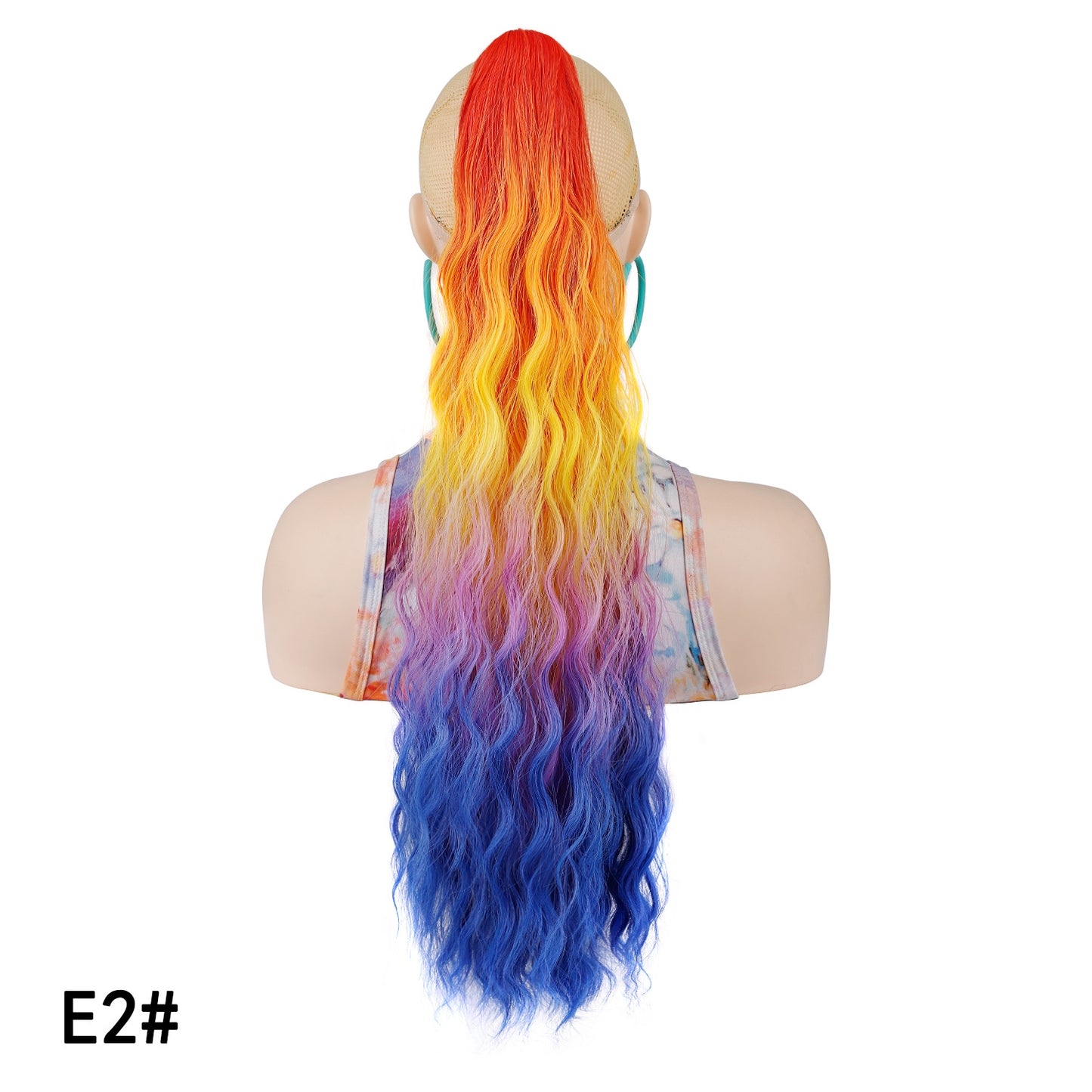 Women's Grip Curly Hair Chemical Fiber Medium Long Wig Ponytail