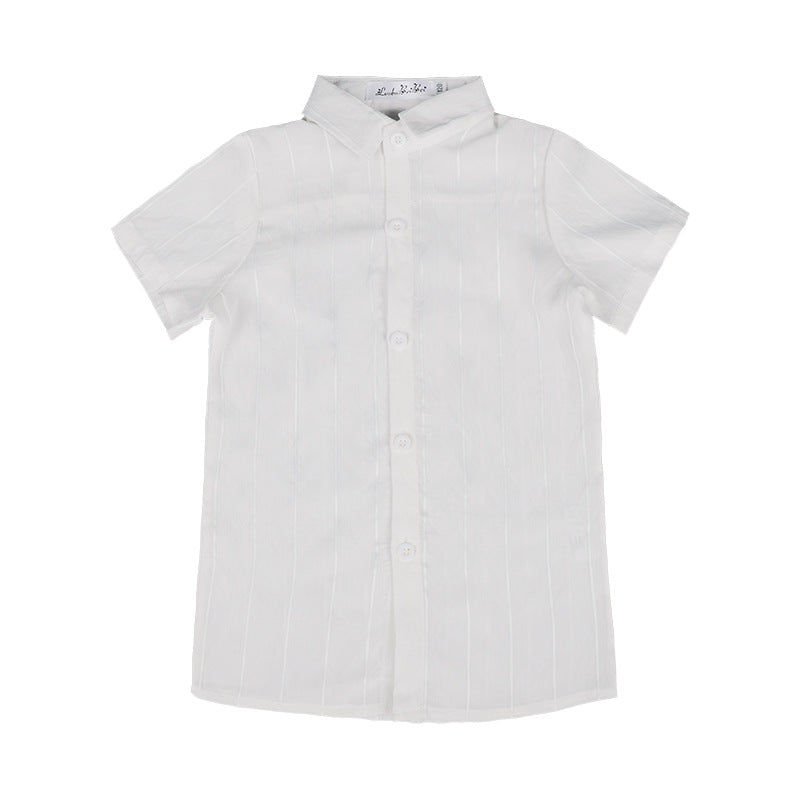 Children's Plus Size White Medium Large Fat Children's Shirt