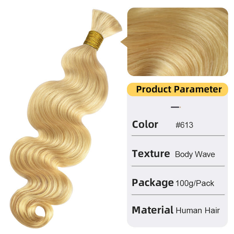 Attractive Innovative Human Bulk Band Wigs Real Hair Wig