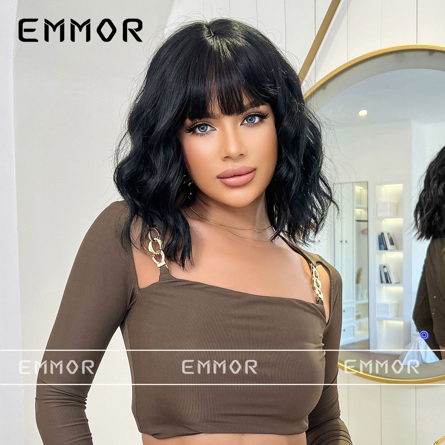 Women's Small Volume Daily Versatile Summer Full Head Wig Short Curly Hair