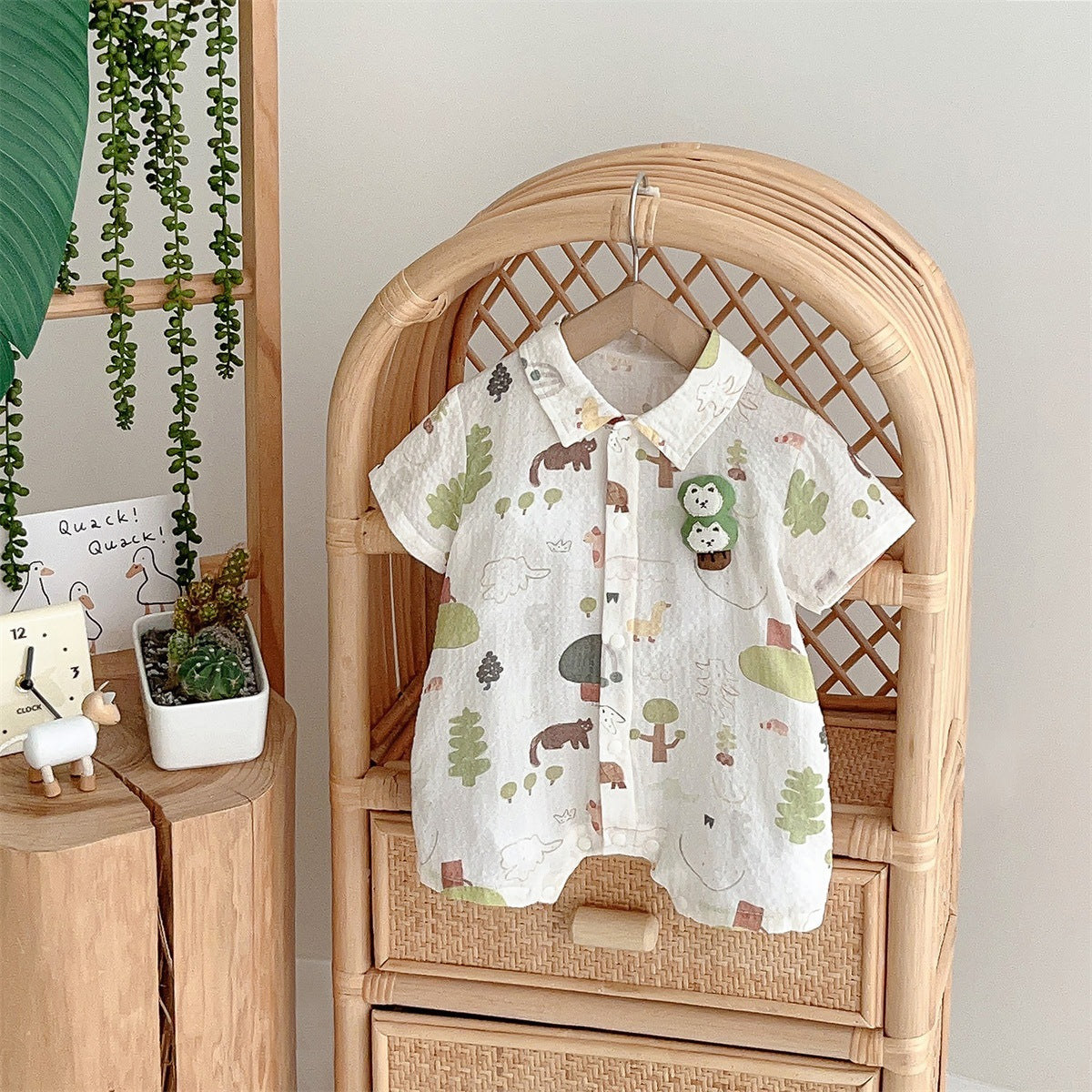 Summer Born Clothes Thin Short Sleeve Rompers Class Nordic Boy's Jumpsuit, Climbing Suit