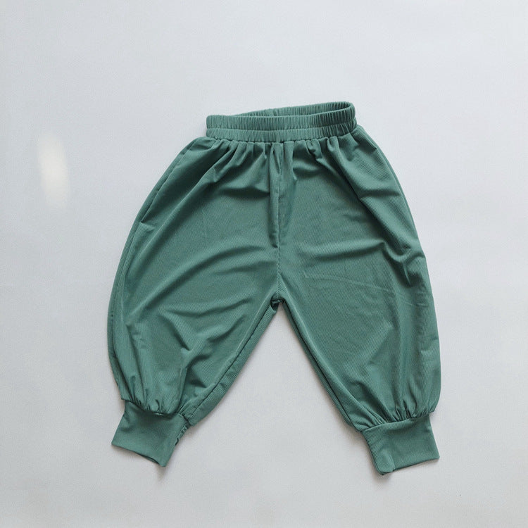 Children's Cool Summer Shaking Korean Style Loose Wide Leg Ice Silk Children's Pants