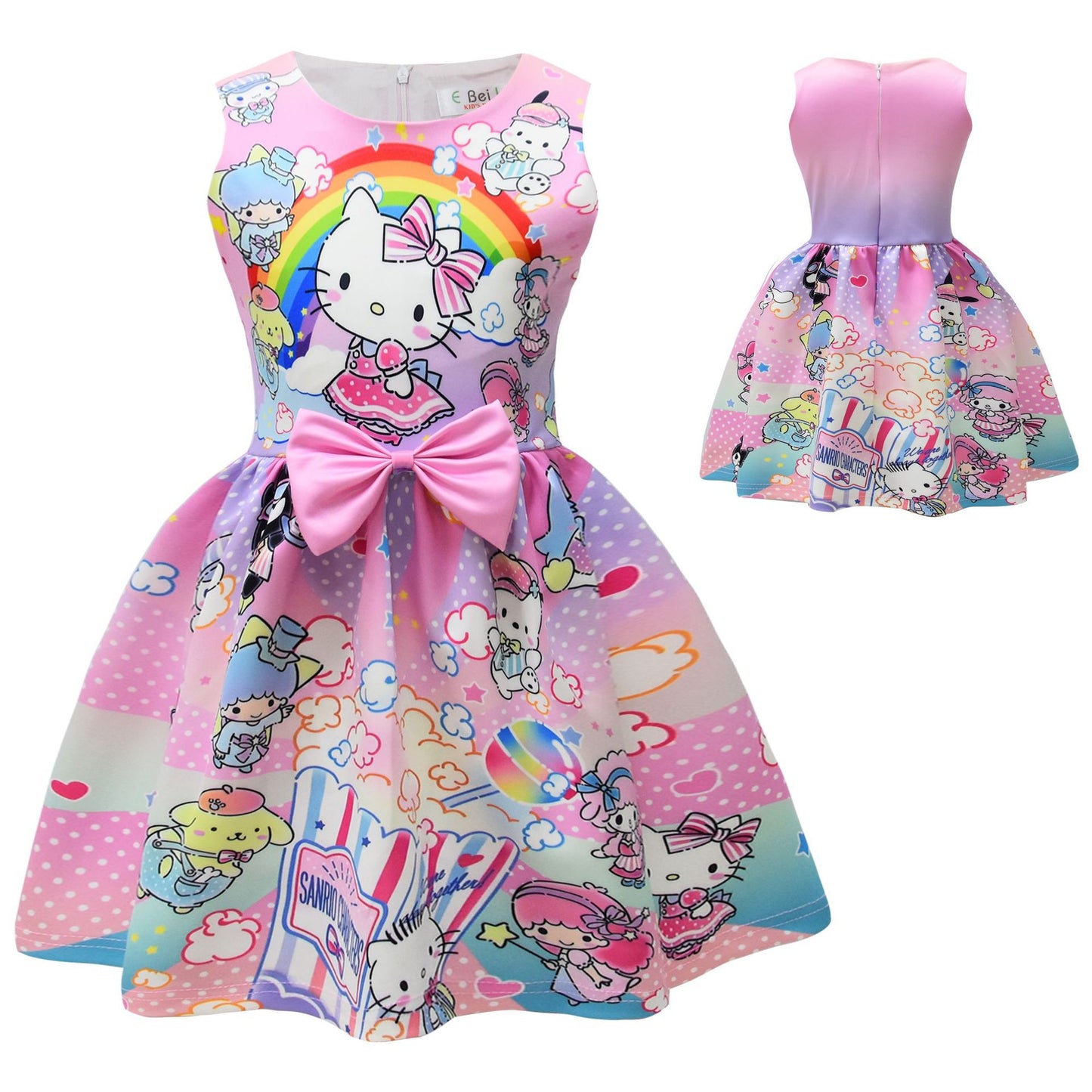 Children's Vest Casual Skirts Digital Cartoon Printed Children's Dress