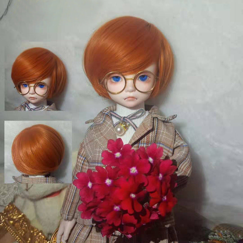 Male Female Doll Artificial Scalp Short Hair Wavy Other Wig