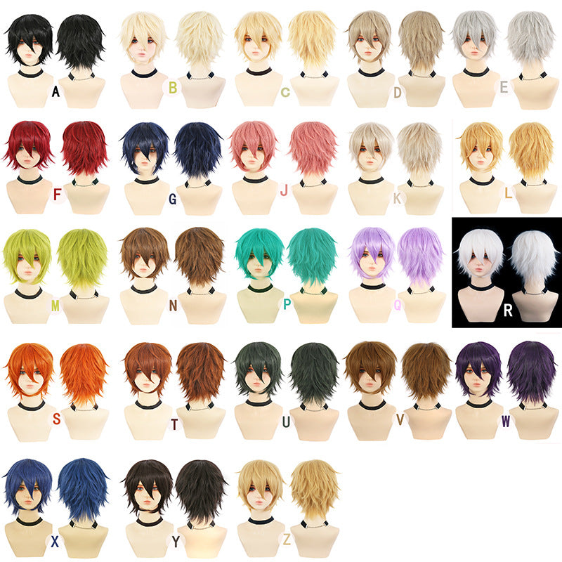 Colorful Long Sideburns Two-dimensional Mao Universal Short Hair Cos Wig