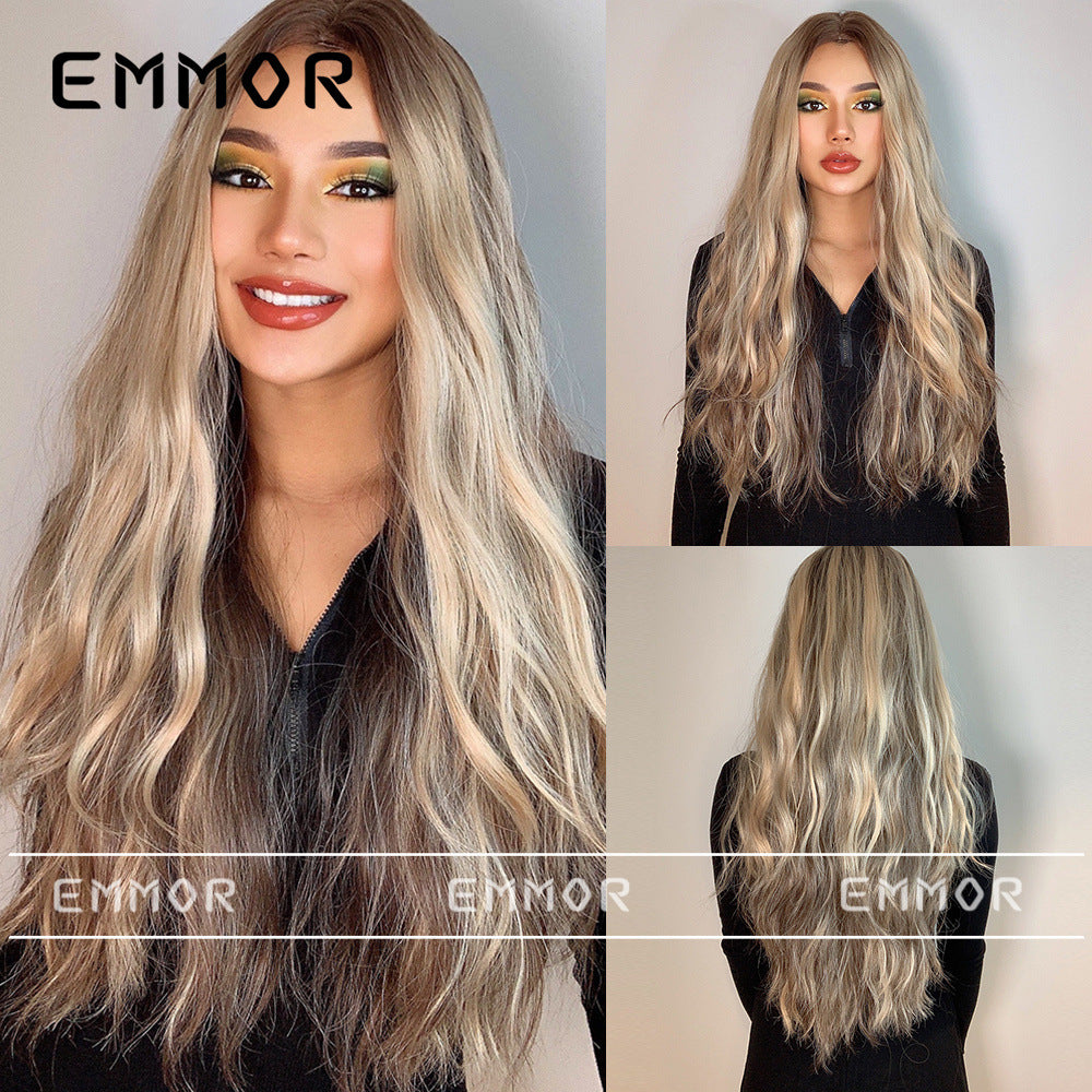 Women's Mid-length Curly Fiber Optional Fluffy Hair Wig Long Curls