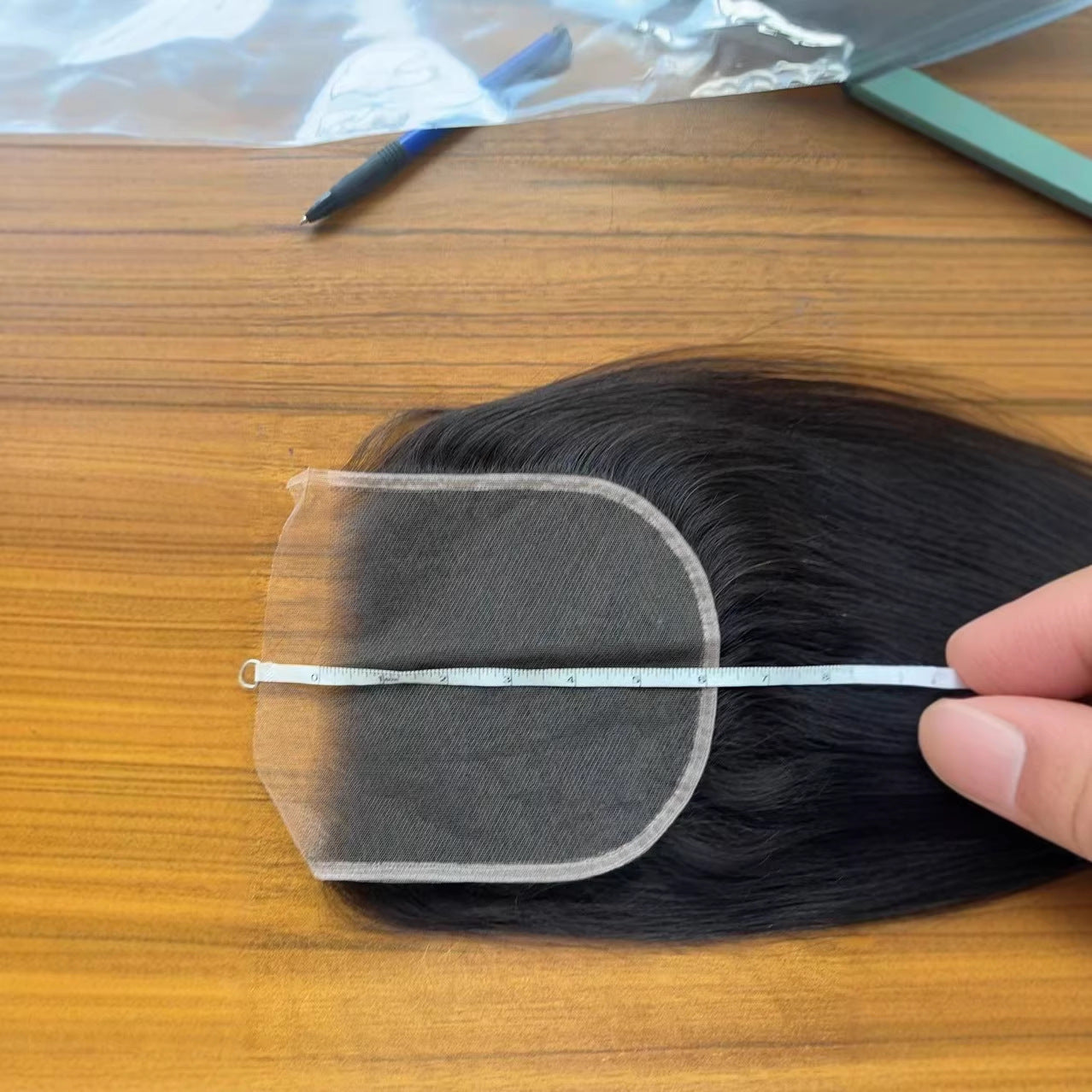 Human Straight Natural Color Lace Piece Real Hair Wig