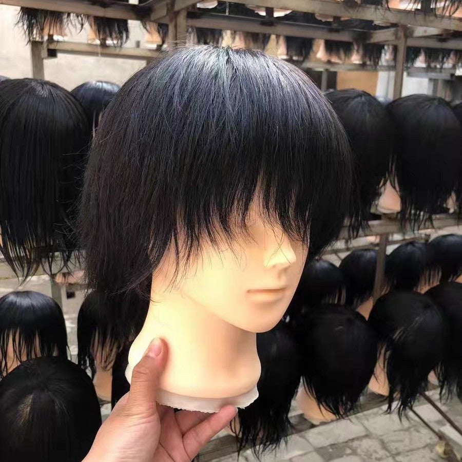 Men's All Real Hair Mannequin Head Hairdressing Cutting Other Wig