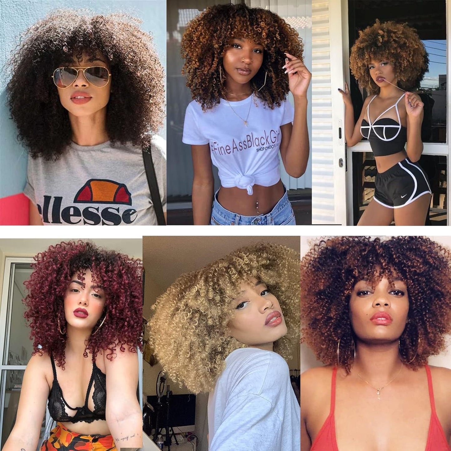 Women's African Small Long Afro Chemical Fiber Head Wig Short Curly Hair