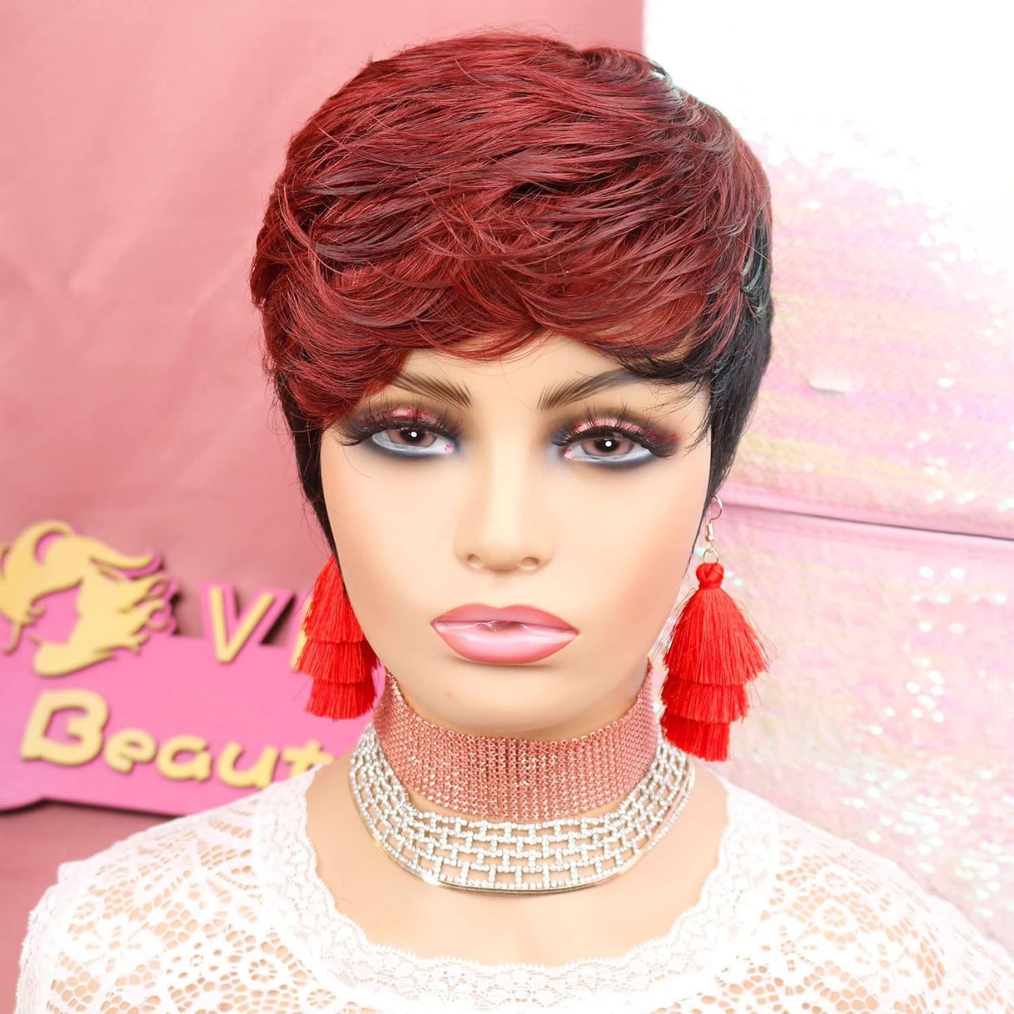 Women's Headgear Fashion Elastic Net Optional Wig Short Curly Hair