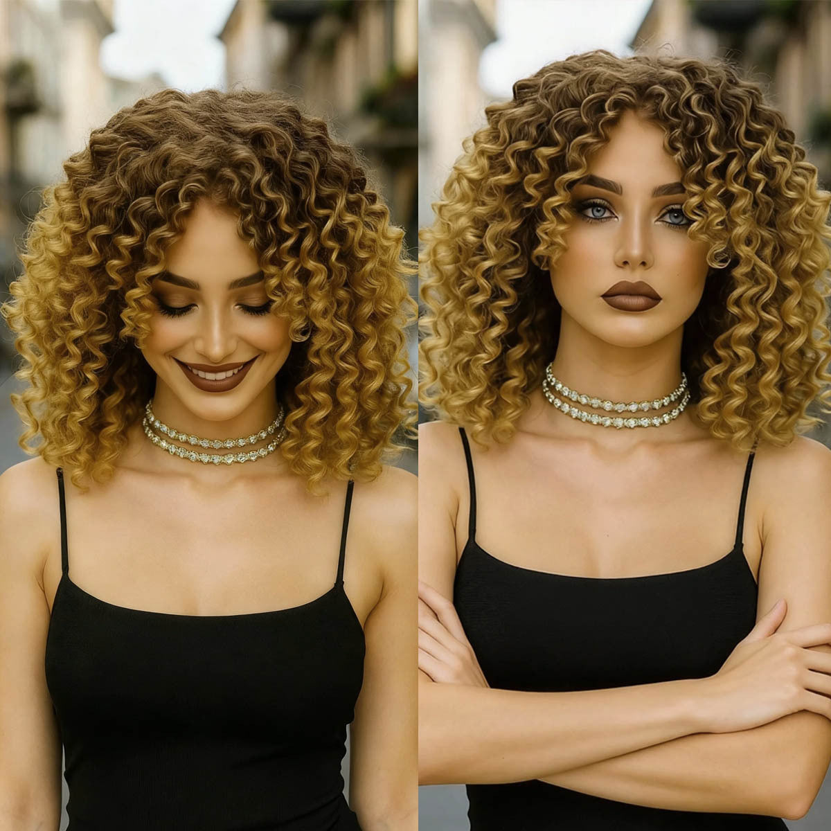 Women's African Fluffy Wigs With Small Fashion Wig Short Curly Hair