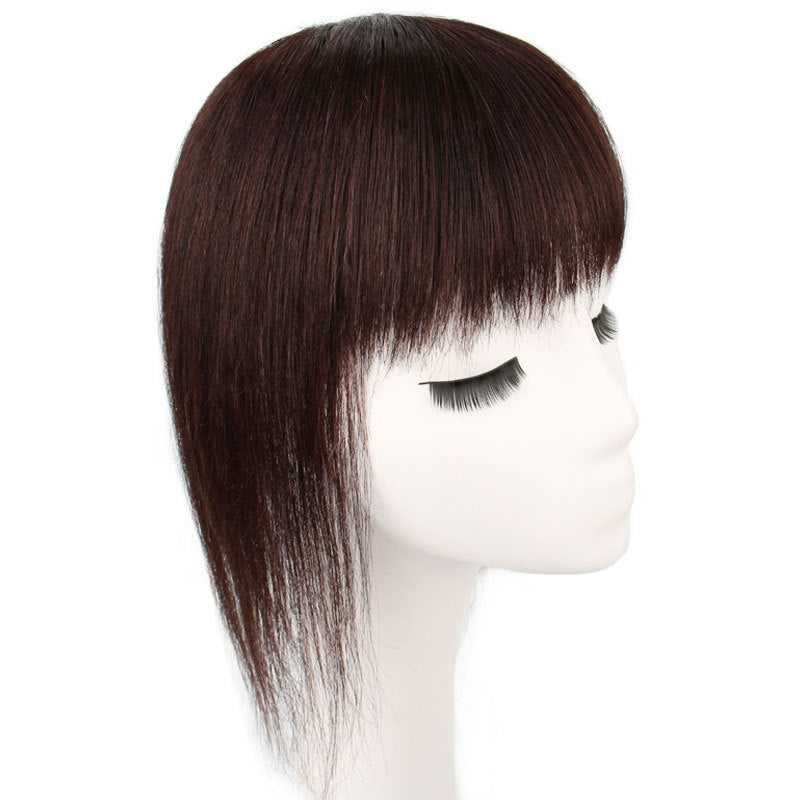 Head Hair Replacement Cover Gray Real Wig
