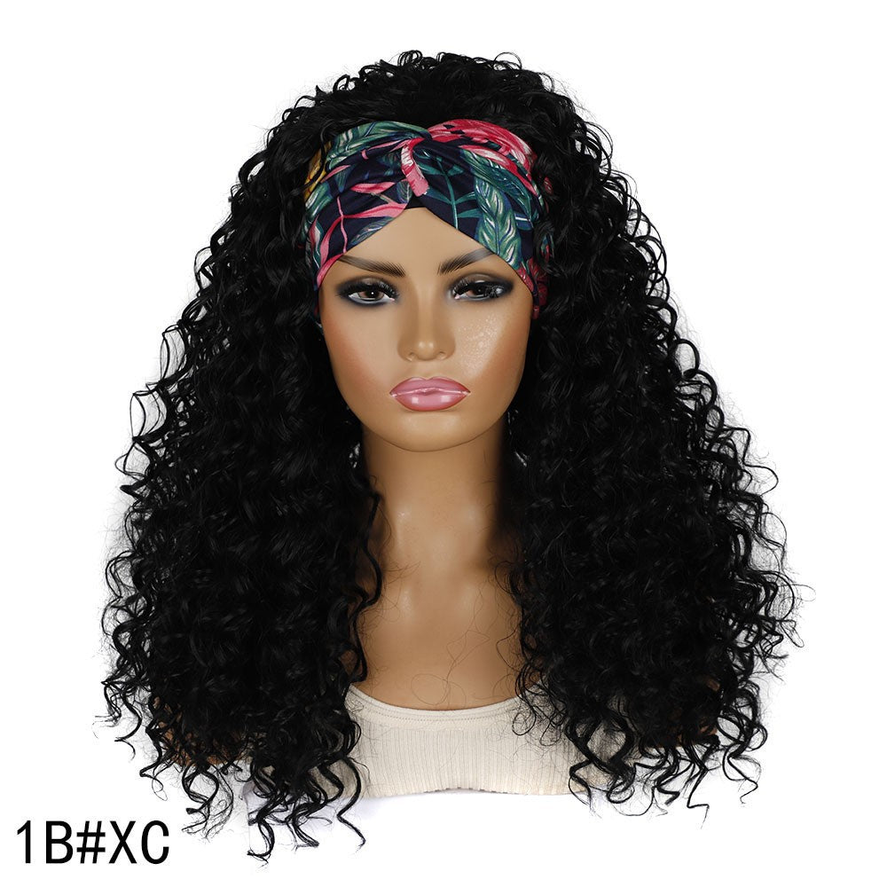 Hair Band Head Cover Export Curly Headband Sheath Wig Long Curls