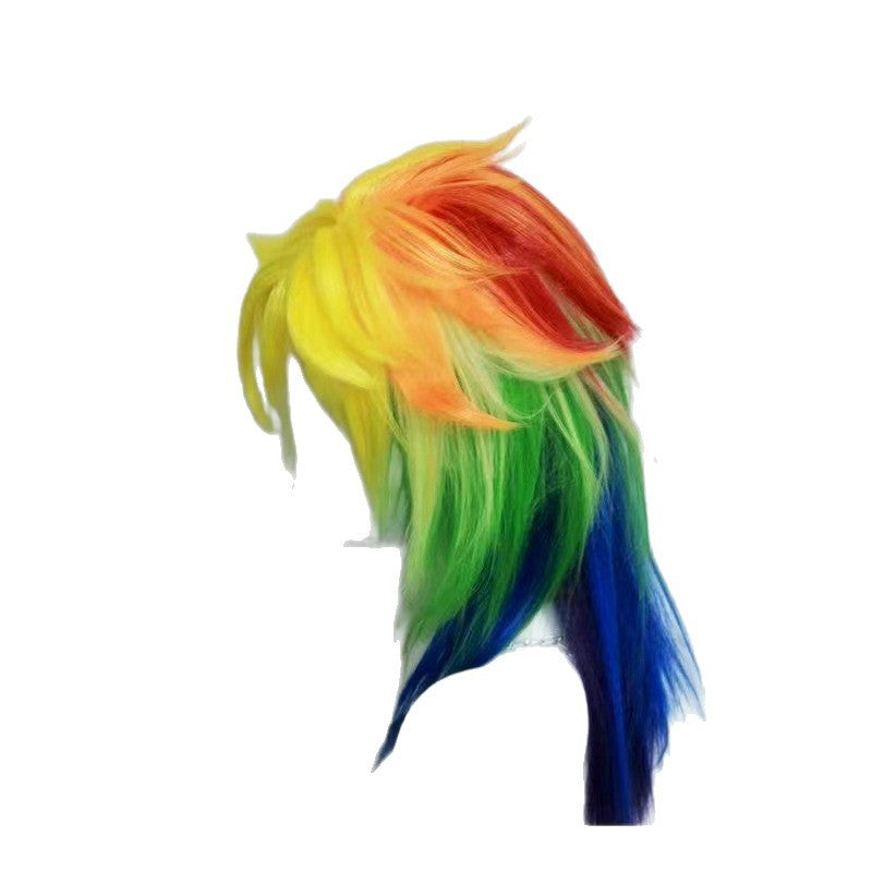 Silk Pleasure My Little Pony Rainbow Personality Wolf Tail Cos Wig