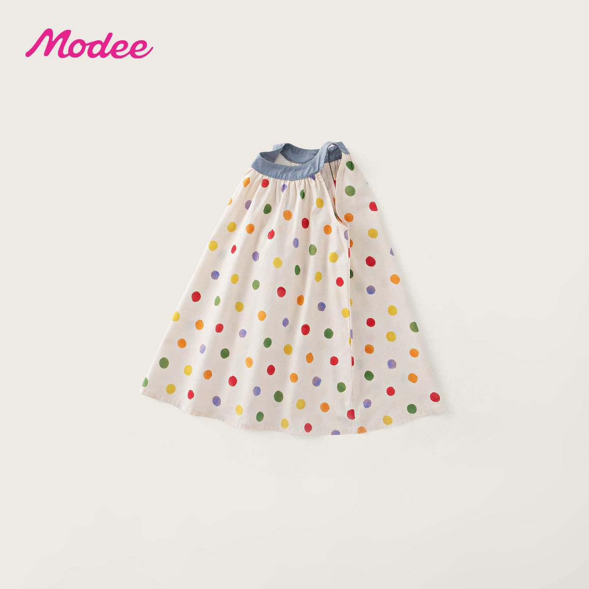 Halter Sleeveless Vest Summer Sweet Style Colorful Polka Children's Dress
