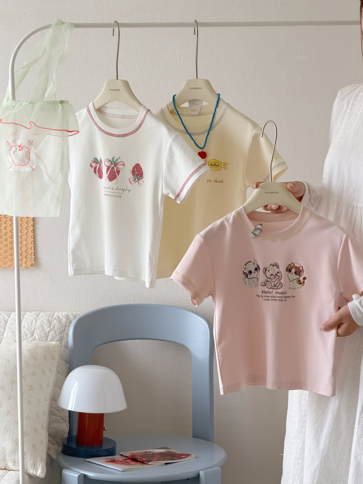 Pure Cotton Colorful Dot Short-sleeved Casual Summer Sweet Cute Cartoon Children's T-shirt