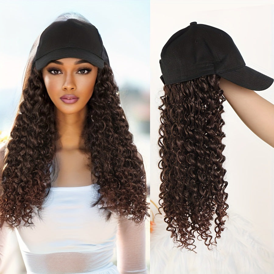 Integrated Instant Noodle Curls Black Peaked Cap African Screw Other Wig