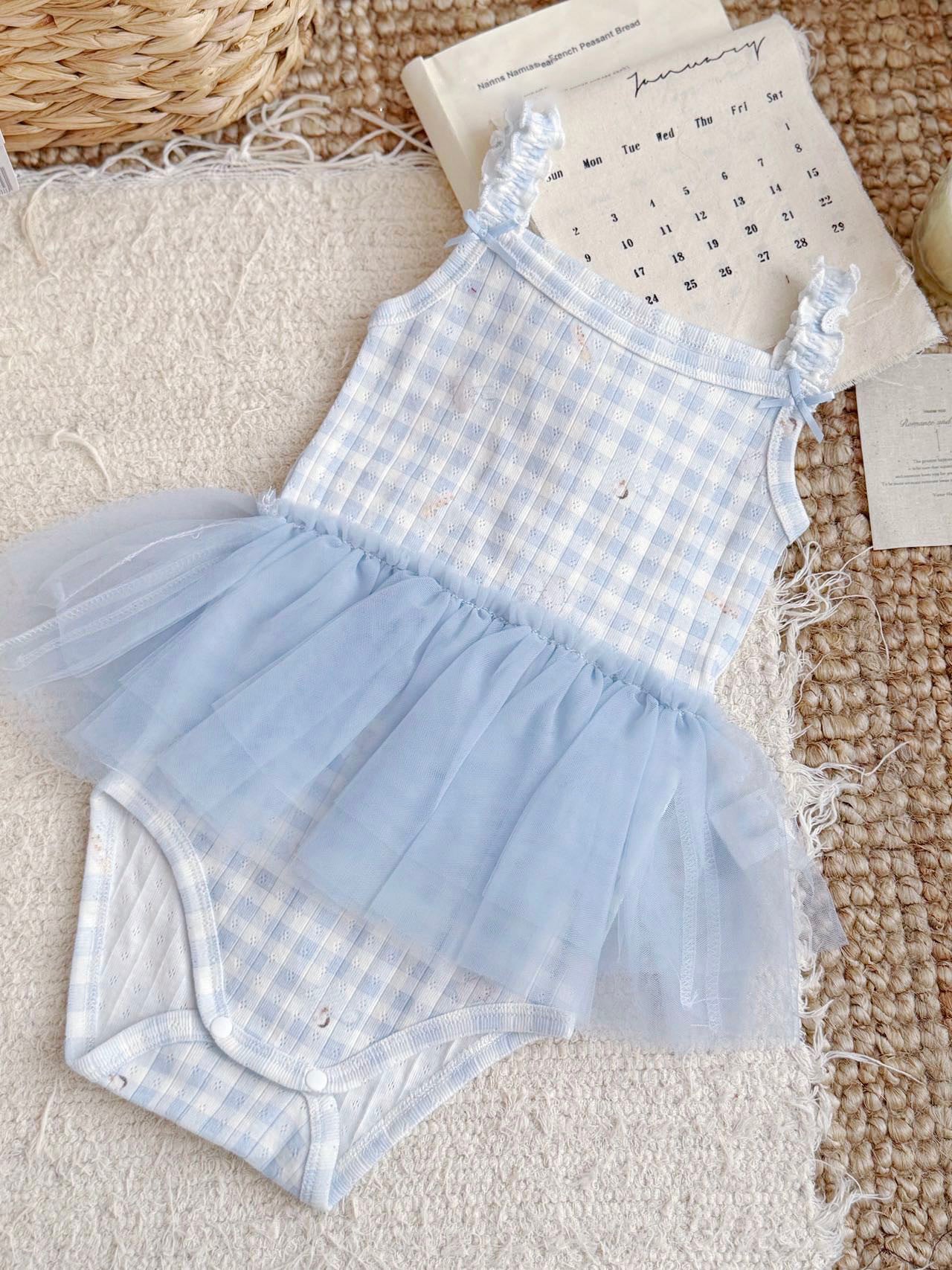 Suspenders Gauze Skirt Bodysuit Infants Romper Bloomer With Hundred Days Jumpsuit, Climbing Suit